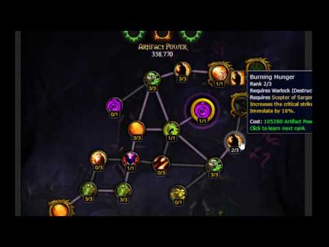 WOW: Destruction Warlock PvP Artifact Weapon Path Legion 7.1.5