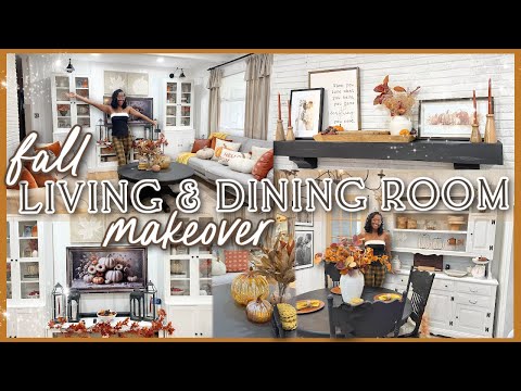 COZY FALL LIVING ROOM & DINING ROOM MAKEOVER| Decorate With Me, Fall Decorating Ideas,Furniture Flip