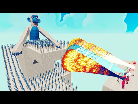 100x ICE MONKEY + 2x GIANT vs 3x EVERY GOD - Totally Accurate Battle Simulator TABS
