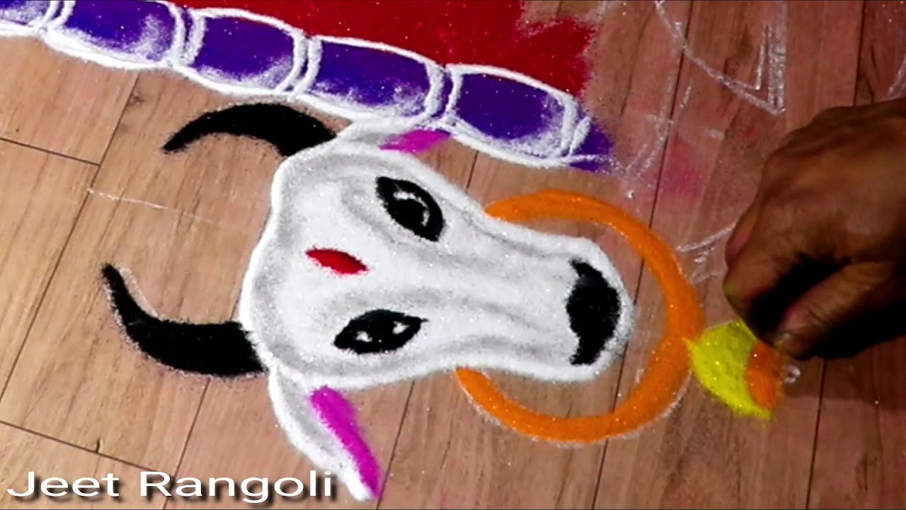 hindu festival rangoli design for makkar sankranti by jeet 