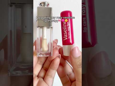 Depotting rosy vaseline lip therapy🎀#diy#lipbalm