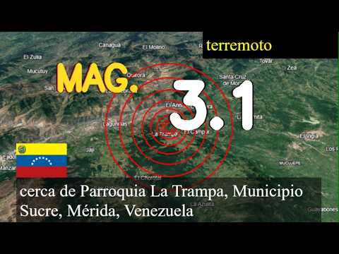 😱🚨  Terremoto cerca de la Parroquia La Trampa, Municipio de Sucre, Mérida, Venezuela actualizaciones