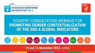 Country Consultation Webinar for Promoting Gender Contextualization of the SDG 6 – English version