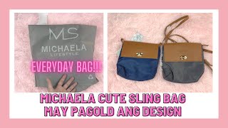 MICHAELA CUTE SLING BAG EVERYDAY BAG VERY AFFORDABLE PARA SA NAPACUTE NA BAG MAY PAGOLD ANG DESIGN