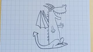 How to draw a DRAGON in 5 MINUTES for KIDS (EASY!)