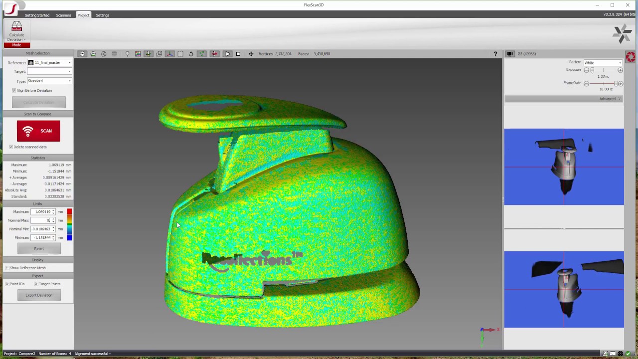 Automated 3D Inspection with a structured light 3D scanner