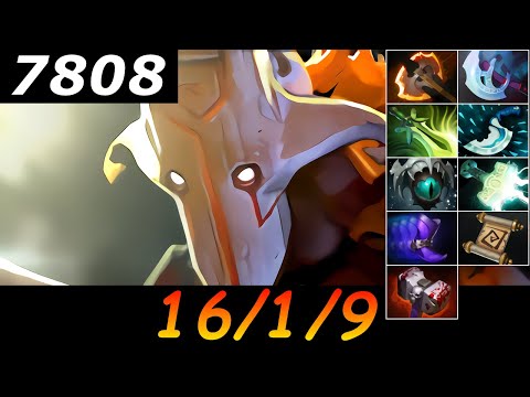 Dota 2 Juggernaut 7808 MMR 16/1/9 (Kills/Deaths/Assists) Ranked Full Gameplay