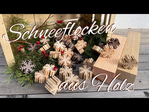 Schneeflocken aus Holz   !!! Nachmachen nur mit Schiebestock / Zuführlade !!! Verletzungsgefahr !!!