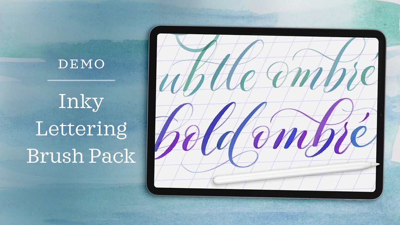 Inky Lettering Procreate Brush Pack Demonstration