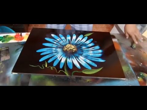 Flor Margaritas spray paint art