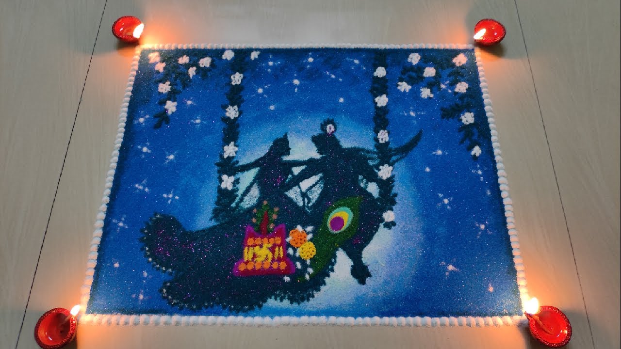  poster rangoli of radha krishna tulsi vivah special rangoli design by priya easy rangoli