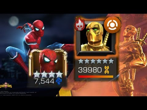 4 Star Stark Spidey Vs. Uncollected Golden Deadpool - Abilities and fight