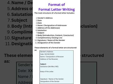 Format of Formal letter writing | formal #grammar #english #letter