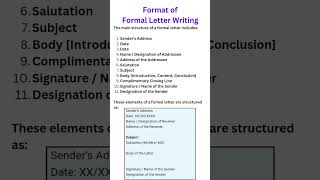 Format of Formal letter writing | formal #grammar #english #letter