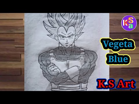 How to draw Vegeta Super Saiyan Blue ll Vegeta pencil ...
