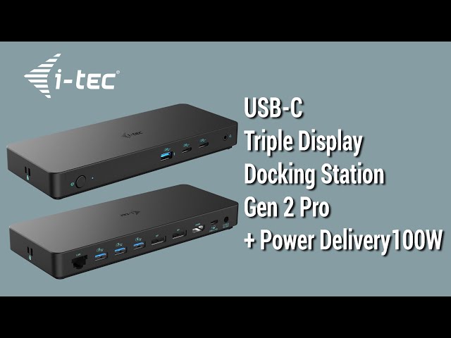Vídeo relacionado con i-tec Estación de acoplamiento USB-C 2 x 4K - 2 x DisplayPort 1 x USB-C 3 x USB 3.0 2 x USB 2.0 1 x GLAN 1 x audio/micrófono