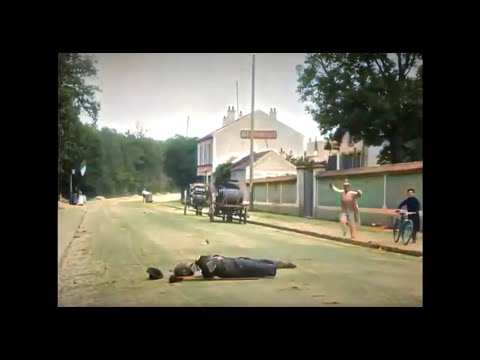 The car accident (Lumiere brothers 1907) - HD, FPS adjusted and  colorized with DeOldify