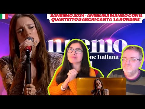 Sanremo 2024 - Angelina Mango con Il quartetto d'archi canta "La rondine"- 🇩🇰REACTION