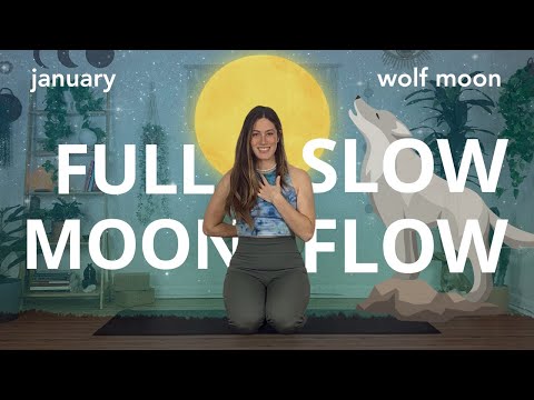 FULL WOLF MOON YOGA 🌝🐺 moon in leo | slow flow yoga for the heart [35 mins]