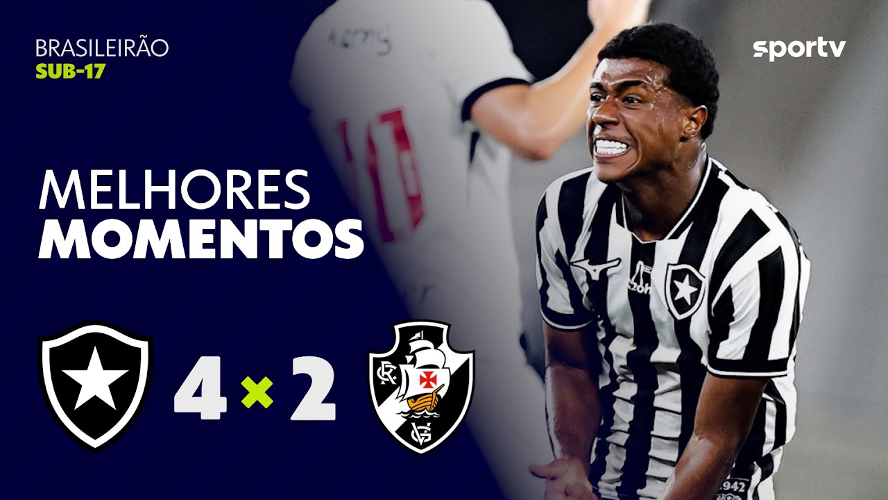 VÍDEO | Gols e melhores momentos da vitória do Botafogo sobre o Vasco pelo Brasileiro Sub-17