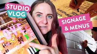 STUDIO VLOG | Hand lettering signage, windows & menus | 037