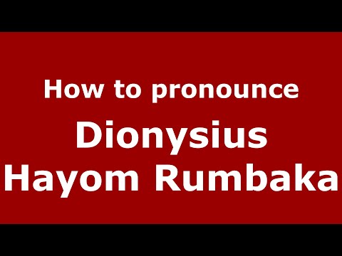 How to pronounce Dionysius Hayom Rumbaka (Indonesia/Indonesian) - PronounceNames.com