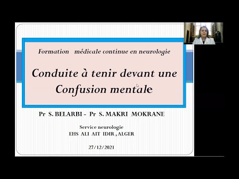 Conduite à tenir devant une confusion mentale - Pr. S.BELARBI