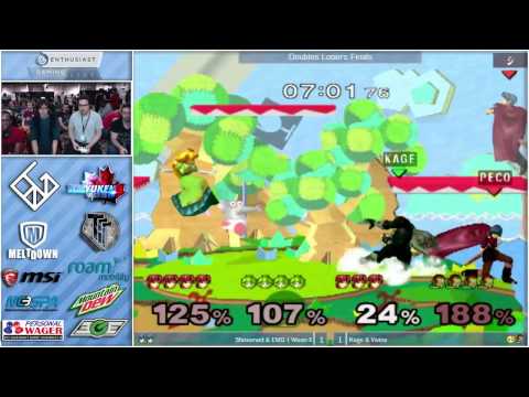 Shroomed & Weon-X (Sheik, Fox) vs Kage & Vwins (Ganon, Peach) - EGL - SSBM Doubles Losers Finals