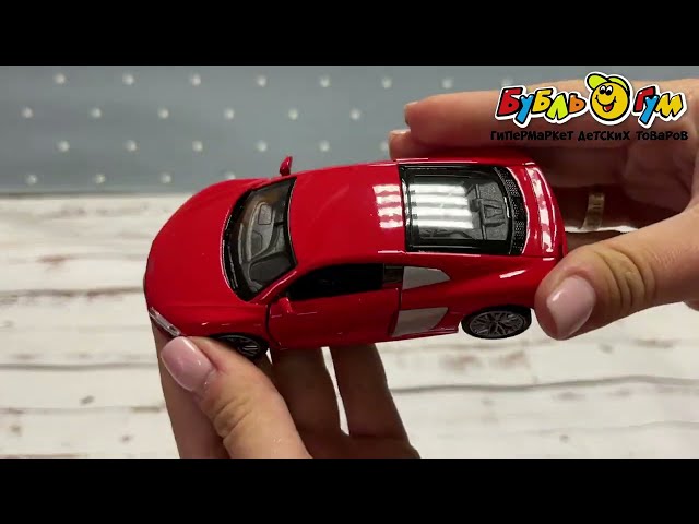 Машинка Welly  Audi R8 V10 металлическая инерционная 1:38 в ассортименте - видео