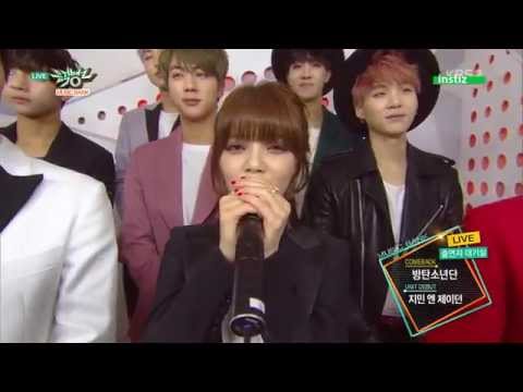 150501 JIMIN N J DON 지민 엔 제이던 & BTS 방탄소년단   Backstage Interview @ Music Bank