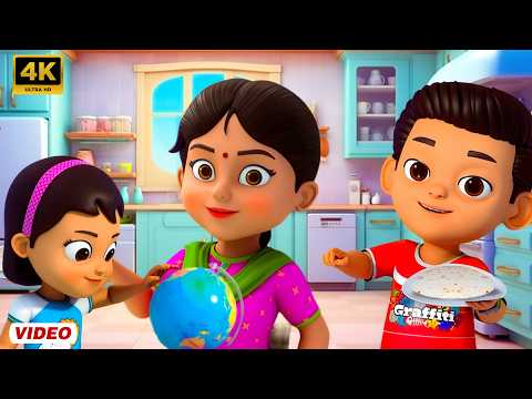 Mummy Ki Roti Gol Gol - मम्मी की रोटी गोल गोल | Hindi Nursery Rhymes for Babys | Anshika Rhymes