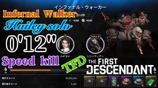 [TFD]Infernal Walker/Hailey solo 0:12 Speedkill/インファナル・ウォーカー ヘイリーソロ12秒[TheFirstDescendant]PS5