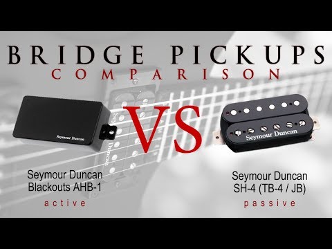 SEYMOUR DUNCAN SH-4 JB vs BLACKOUTS - Active Passive Bridge Pickup Metal Tone Comparison / Review