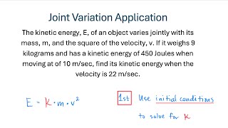 Variation Application - Joint Variation