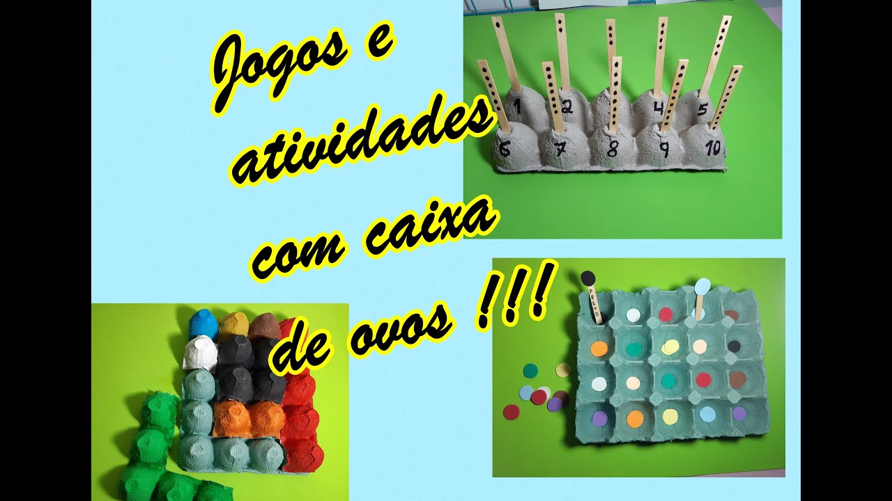 Jogos com caixas de ovos l Atividades adaptadas com reciclagens l Quebra cabeça, números, cores !