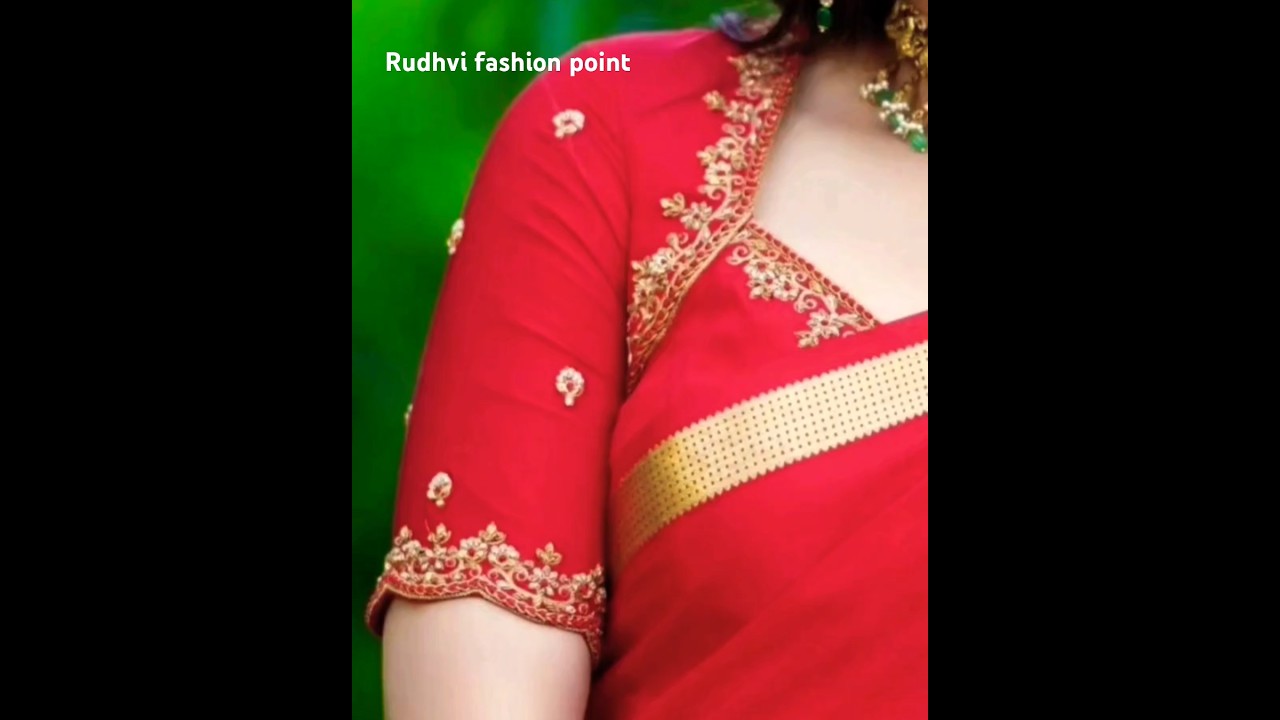 Trendy blouse front neck designs 2024