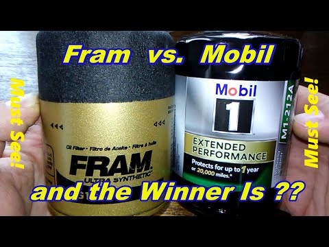 Fram Ultra XG10575 Oil Filter Cut Open vs. Mobil1 M1-212A Oil Filter Cut Open Comparison
