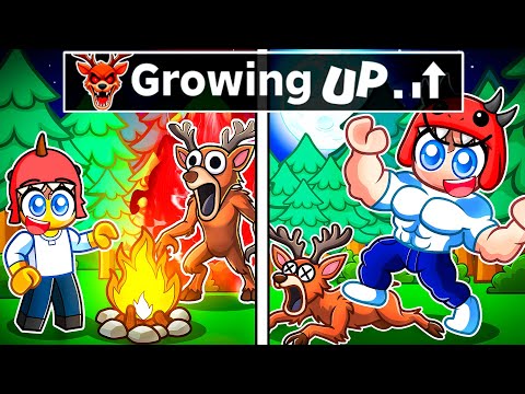 Growing Up as a DINO KID in 99 Nights In The Forest! (Roblox)