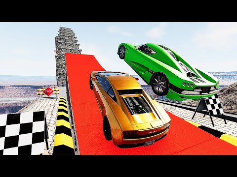 Big High Ramp Jumps - Sports Lux Car Crashes Challenge #1 BeamNG Drive