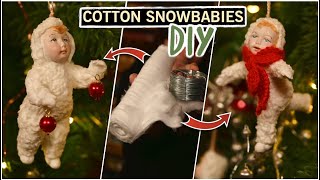 DIY Dept 56 inspired Snowbabies out of cotton! /Part 2