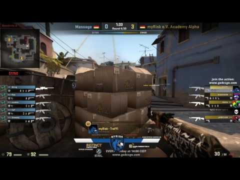 myRisk eV Academy Alpha versus Massage - ESL Open League Spring 2017 - Map 2 de_mirage