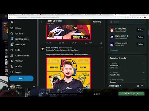 Sumail playing for Team Secret at BetBoom Dacha LAN