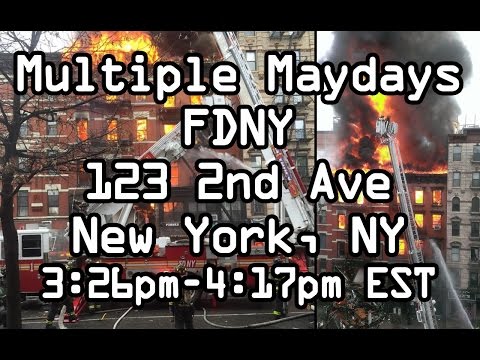 FDNY Building Collapse Explosion MAYDAY's - 123 2nd Ave - March 26 2015