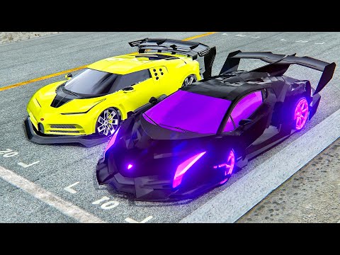 Bugatti EB110 Hommage GTE vs Lamborghini Veneno GTR - Drag Race