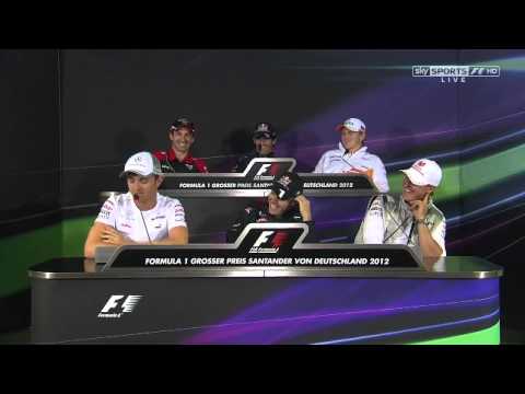 Formula 1 2012   Schumacher funny clip from German Grand Prix Drivers Press Conference