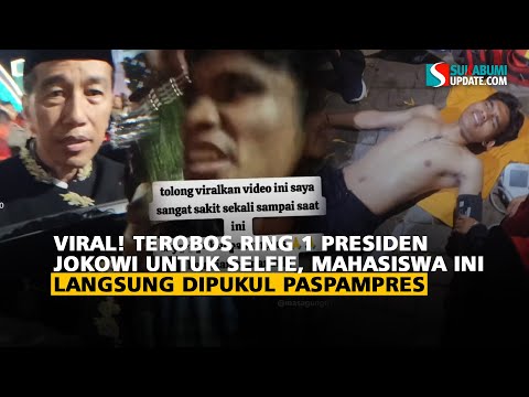 Viral! Terobos ring 1 Presiden jokowi untuk Selfie, Mahasiswa Ini Langsung Dipukul Paspampres