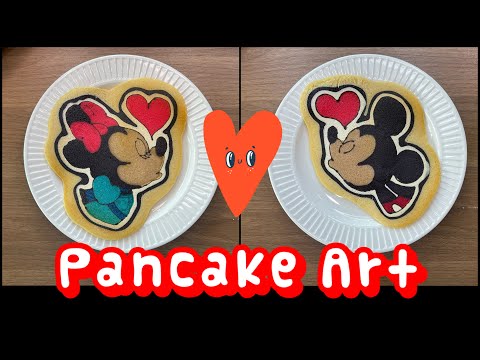 Disney Character Pancake Art - Mickey Mouse, Love, Minnie Mouse By Rainbow Pancake Art