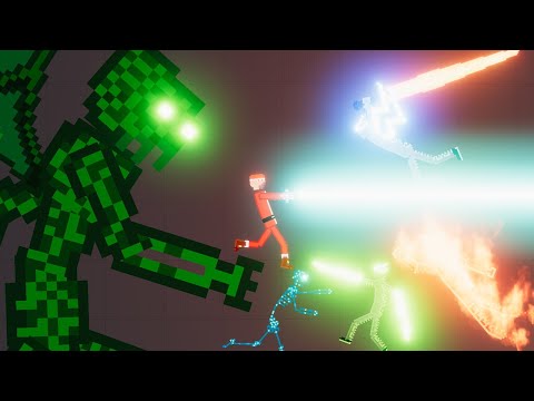 Mythical Creatures vs Electro Droids in People Playground - People Playground 1.21.3