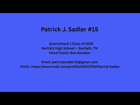 Patrick Sadler Preseason #15