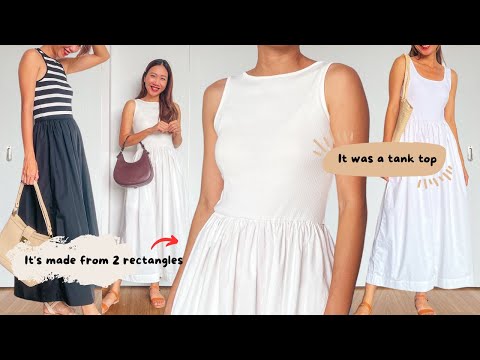 DIY TANK DRESS from a tank top and 2 rectangles |...